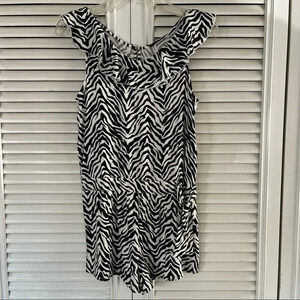 Epic Threads Zebra Romper Girls Medium Nwt Black Ivory